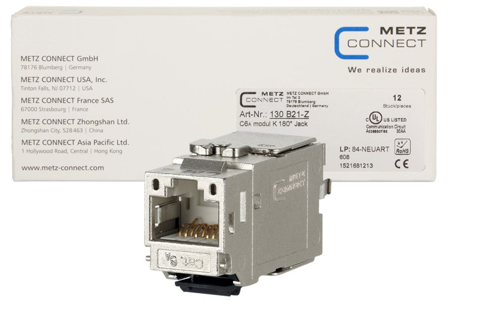 METZ CONNECT C6Amodul K 180° Jack - Keystone (12 Stück) METZ CONNECT C6Amodul K 180° Jack - Keystone (12 Stück)